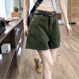 Deep Green High Waisted Shorts
